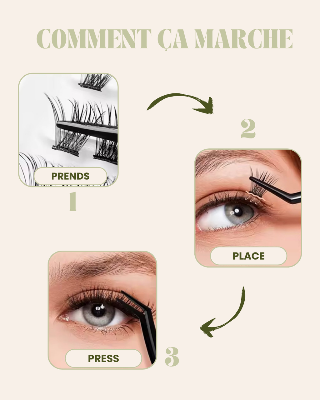 EYORA Bouquets de cils pré-collés effet 3D